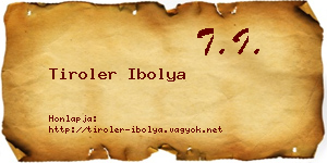 Tiroler Ibolya névjegykártya